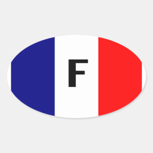 Tricolore Français Ovaler Aufkleber