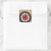 Tricolore rosette quadratischer aufkleber (Tasche)