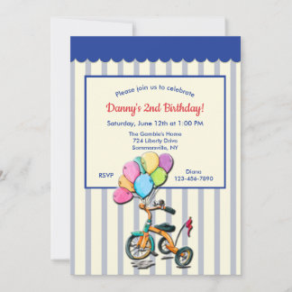 Tricycle Birthday Party Einladung