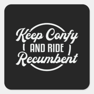 Tricycle Triker Behalt Confy and Ride Recumbent Co Quadratischer Aufkleber