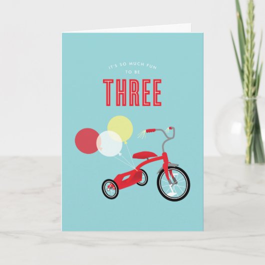 Tricylce Dritter Geburtstag Karte (Vorderseite)
