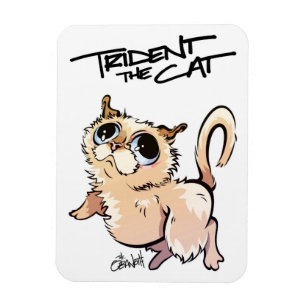 Trident der Katzen-illustrierte Magnet 01