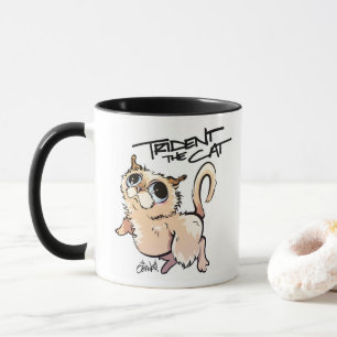 Trident die Katzen-illustrierte Kaffee-Tasse 01 Tasse