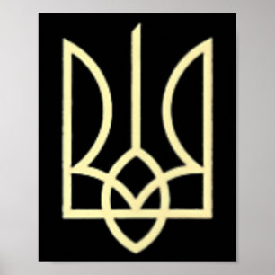 Trident-Symbol der Ukraine-Armee Mittlere ukrainis Poster
