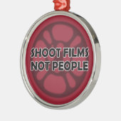 "Trieb filmt nicht Leute-" Filmrolle-Verzierung Silbernes Ornament (Links)