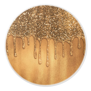 Triefend in Gold Honig Glitter Pretty Drips Keramikknauf