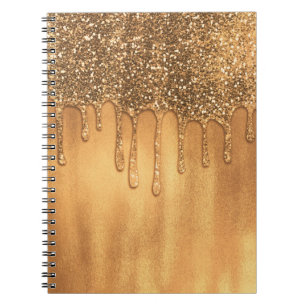 Triefend in Gold Honig Glitter Pretty Drips Notizblock