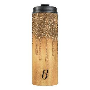Triefend in Gold Honig Glitter Pretty Drips Thermosbecher