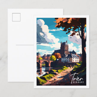 Trier Deutschland Vintage-Reiseillustration Postkarte