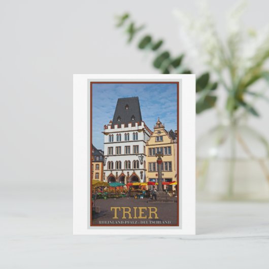 Trier - Hauptmarkt Stone Cross Postkarte (Stehend Vorderseite)