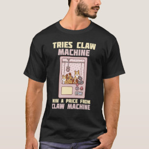 Tries Claw Machine Spielzeug Retro Arcade Spiel T-Shirt