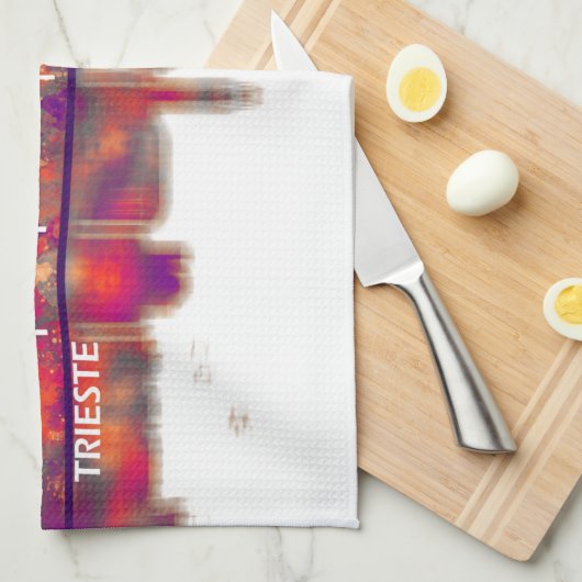 Triest Italien Skyline Geschirrtuch (Viertel Falte)
