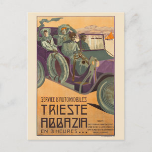 Trieste Abbazia Italien Vintage Poster 1911 Postkarte