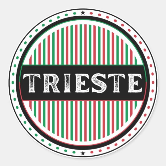 Trieste City Pride Emblem – Italian Identity Runder Aufkleber (Vorderseite)