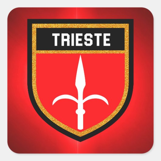 Trieste Fahne Quadratischer Aufkleber (Vorderseite)