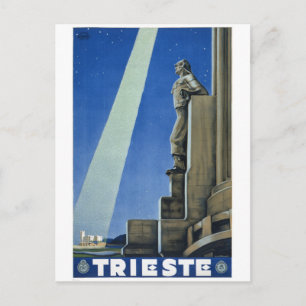 Trieste Italy Vintage Travel Poster wiederhergeste Postkarte