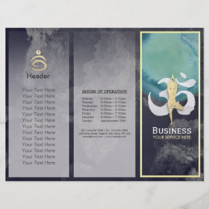 Trifale Yoga Studio Broschüren Meditation Pose Om