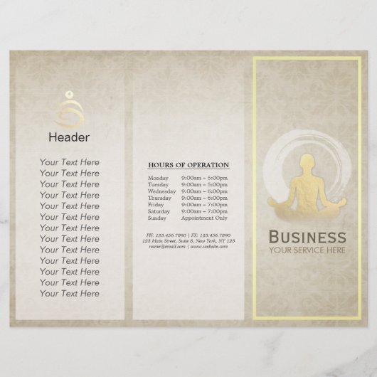 Trifale Yoga Studio Broschüren Meditation Pose ZEN (Vorderseite)