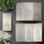 Trifale Yoga Studio Broschüren Meditation Pose ZEN<br><div class="desc">Yoga Studio Meditation Instructor / Life Coach / Healer / Reiki Master / Massage Therapy Tri-Falten Broschüren Vorlage - Elegante Imitate Gold Foil Yoga Meditation Einfache Pose / Sukhasana Pose mit ZEN Symbol auf Vintag Damask Papier Hintergrund. Einfach mit Ihrem eigenen Text und Bildern anpassen - machen Sie es zu...</div>