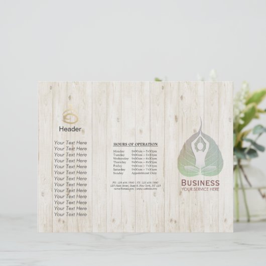 Trifale Yoga Studio Broschüren Meditationsstudio (Stehend Vorderseite)