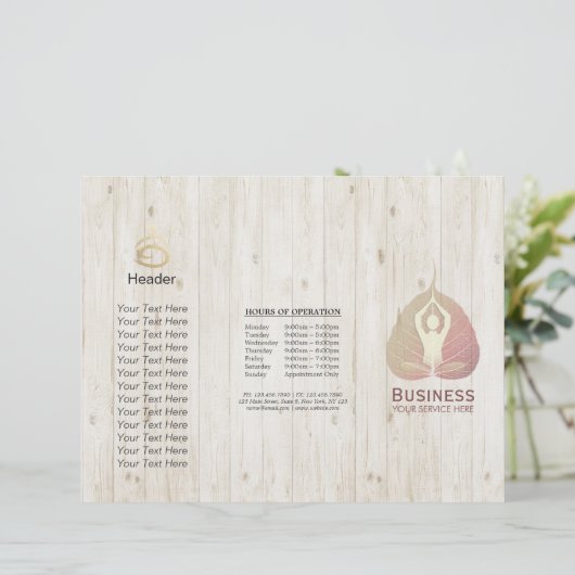 Trifale Yoga Studio Broschüren Meditationsstudio (Stehend Vorderseite)