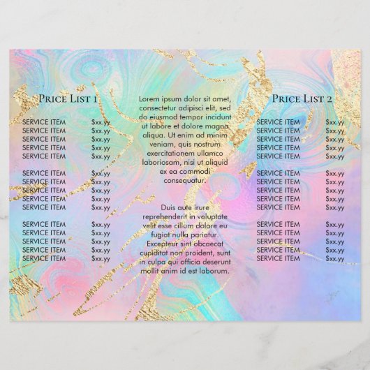 Trifalzbroschüre aus flüssigem Marmor (Rückseite)