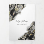 Trifalzbroschüre aus schwarzem Marmor Dreifach Gefaltete Karte (Cover)