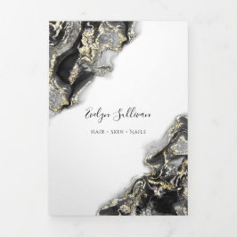 Trifalzbroschüre aus schwarzem Marmor Dreifach Gefaltete Karte