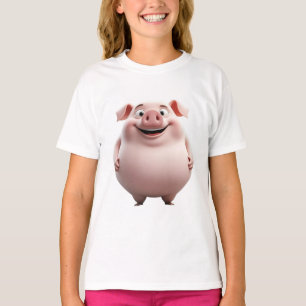 Triff das quatschige rosa Schwein! Lächeln T-Shirt