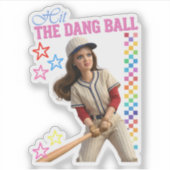 Triff Den Verfluchten Ball Lustige Baseball-Mutter Aufkleber (Vorderseite)