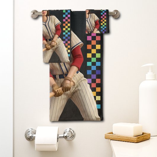 Triff Den Verfluchten Ball Lustige Baseball-Mutter Badhandtuch Set
