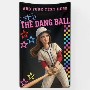 Triff Den Verfluchten Ball Lustige Baseball-Mutter Banner