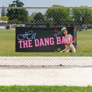 Triff Den Verfluchten Ball Lustige Baseball-Mutter Banner