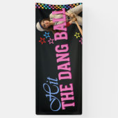 Triff Den Verfluchten Ball Lustige Baseball-Mutter Banner (Vertikal)