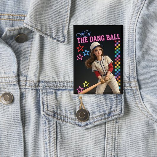 Triff Den Verfluchten Ball Lustige Baseball-Mutter Button