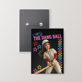 Triff Den Verfluchten Ball Lustige Baseball-Mutter Button (Vorderseite/Rückseite)