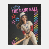 Triff Den Verfluchten Ball Lustige Baseball-Mutter Fleecedecke (Vorderseite)