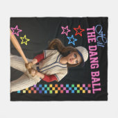 Triff Den Verfluchten Ball Lustige Baseball-Mutter Fleecedecke (Vorderseite (Horizontal))