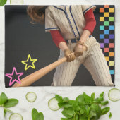 Triff Den Verfluchten Ball Lustige Baseball-Mutter Geschirrtuch (Gefaltet)