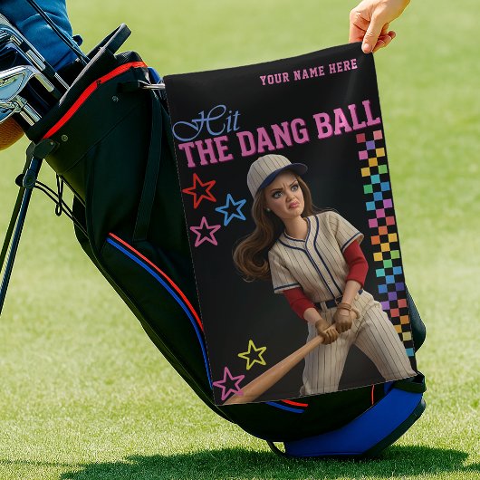 Triff Den Verfluchten Ball Lustige Baseball-Mutter Golfhandtuch