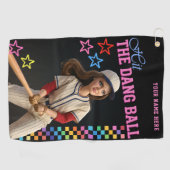 Triff Den Verfluchten Ball Lustige Baseball-Mutter Golfhandtuch (Horizontal)