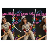 Triff Den Verfluchten Ball Lustige Baseball-Mutter Große Geschenktüte (Vorderseite)