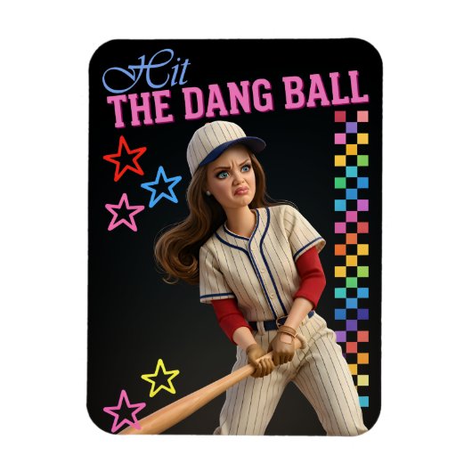 Triff Den Verfluchten Ball Lustige Baseball-Mutter Magnet (Vertikal)