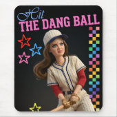 Triff Den Verfluchten Ball Lustige Baseball-Mutter Mousepad (Vorne)