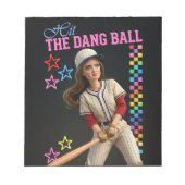 Triff Den Verfluchten Ball Lustige Baseball-Mutter Notizblock (Vorderseite)
