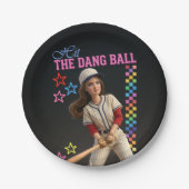 Triff Den Verfluchten Ball Lustige Baseball-Mutter Pappteller (Vorderseite)