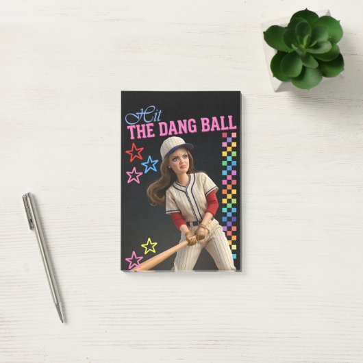 Triff Den Verfluchten Ball Lustige Baseball-Mutter Post-it Klebezettel (Büro)