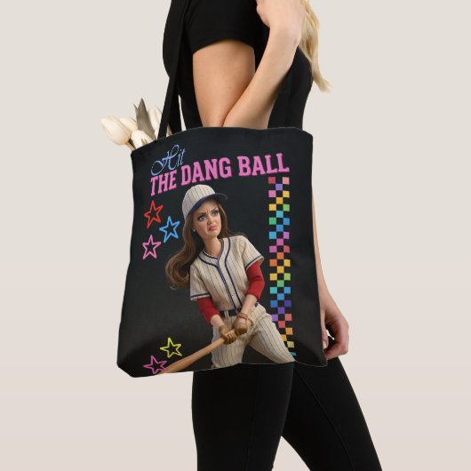 Triff Den Verfluchten Ball Lustige Baseball-Mutter Tasche (Von Nahem)