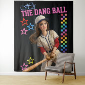 Triff Den Verfluchten Ball Lustige Baseball-Mutter Wandteppich (Beispiel)