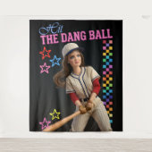 Triff Den Verfluchten Ball Lustige Baseball-Mutter Wandteppich (Vorderseite)